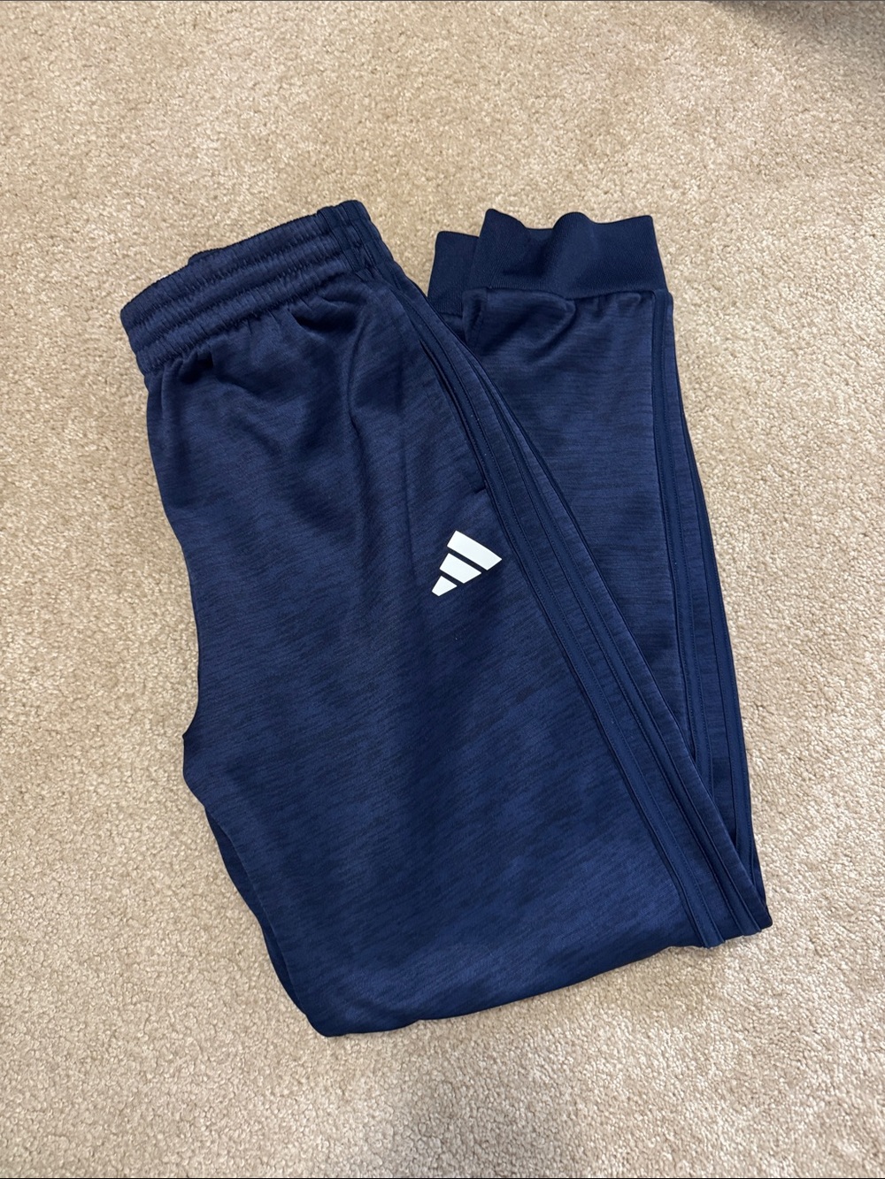 adidas Kids Navy Jogger Sweatpants with White Logo